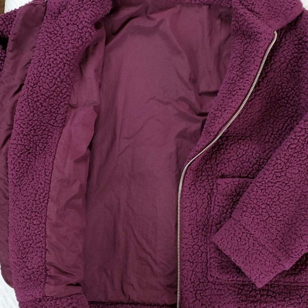 Victoria's Secret Pink "Eggplant" Oversized Sherpa Zip-Up Jacket XS - Picture 11 of 17